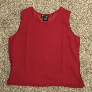 Vintage Citicraze Women’s Size Large Red Sleeveless Top Blouse Lined Polyester